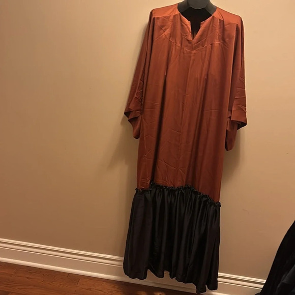 Vintage style Rust Orange black  Beautiful abaya maxi dress - Picture 4 of 13